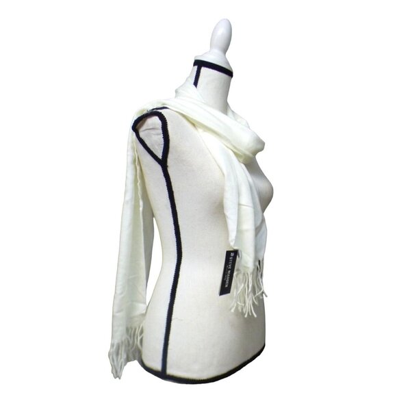 Steve Madden Mid Weight Solid Muffle Scarf, Ivory, OS-Made in Italy - Picture 7 of 8
